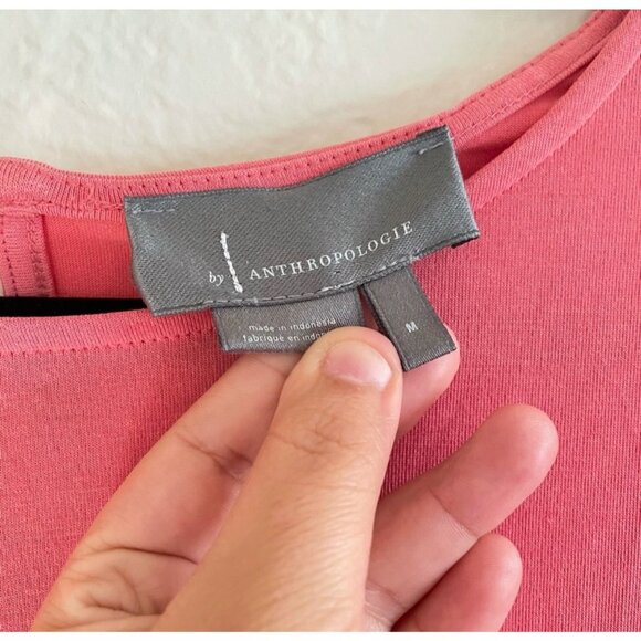 Anthropologie Pink Bell Sleeve Crew Neck Size Medium Dress - Picture 3 of 4